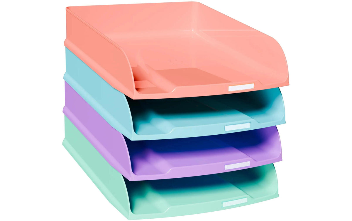 Exacompta Briefkorb-Set, Kunststoff, Mehrfarbig, 4er-Set, 254 × 243 × 346 mm