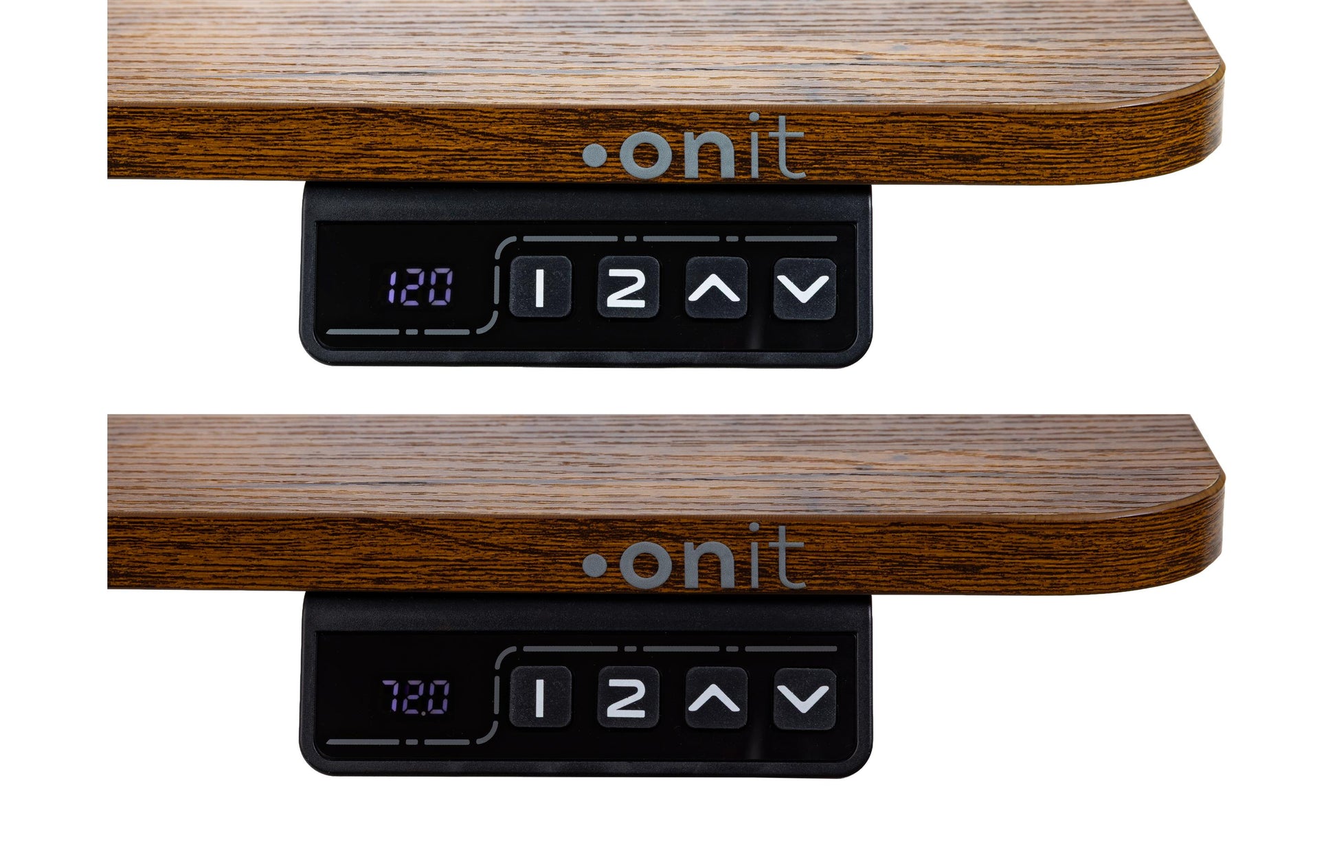 Onit Höhenverstellbarer Tisch, 140 × 60 cm, elektrisch, 70 kg, Schwarz/Braun, MDF/Metall