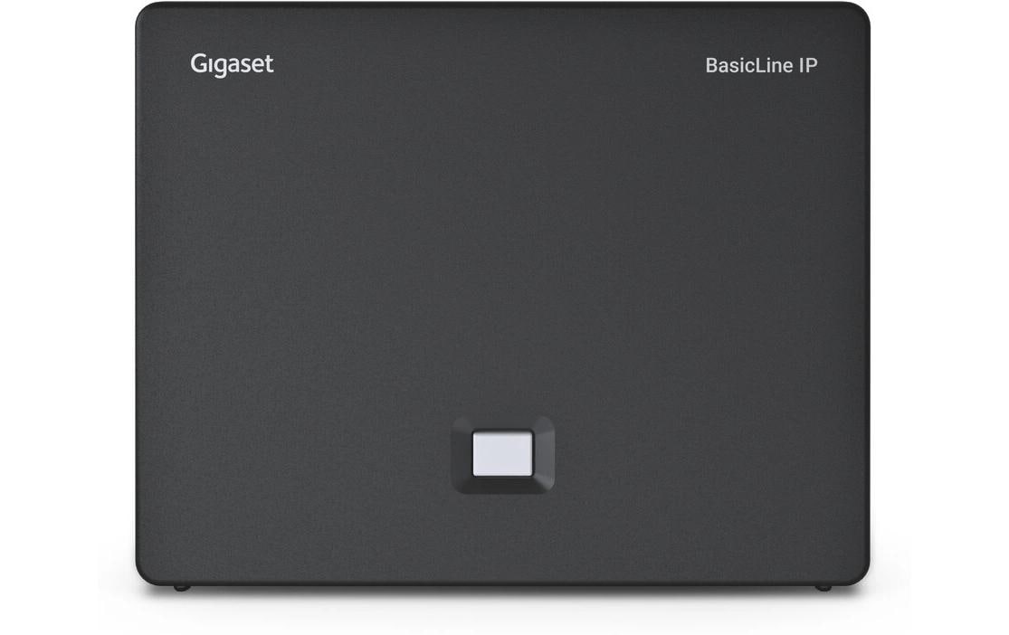 Gigaset BasicLine IP – DECT-Telefon mit Basis, 4 SIP-Konten, BT, RJ-45, USB-C, für HX-Mobilteile, schwarz
