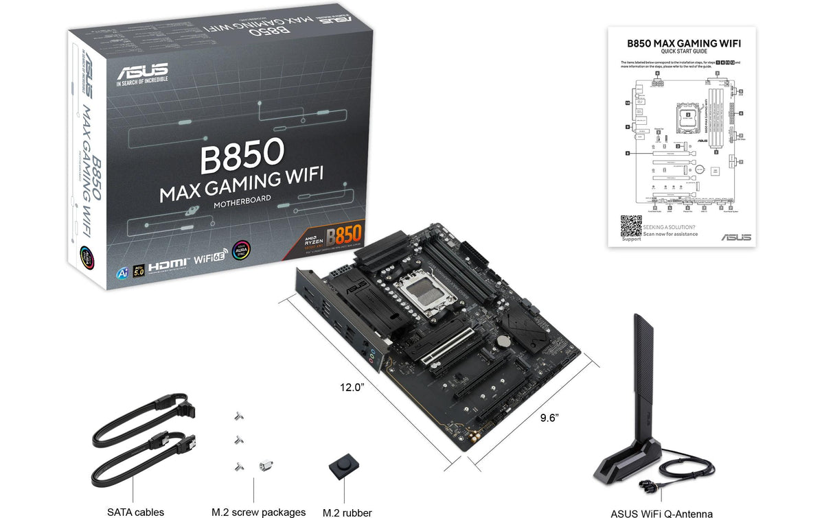 ASUS B850 MAX GAMING WIFI – Mainboard – AM5, AMD B850, ATX, DDR5