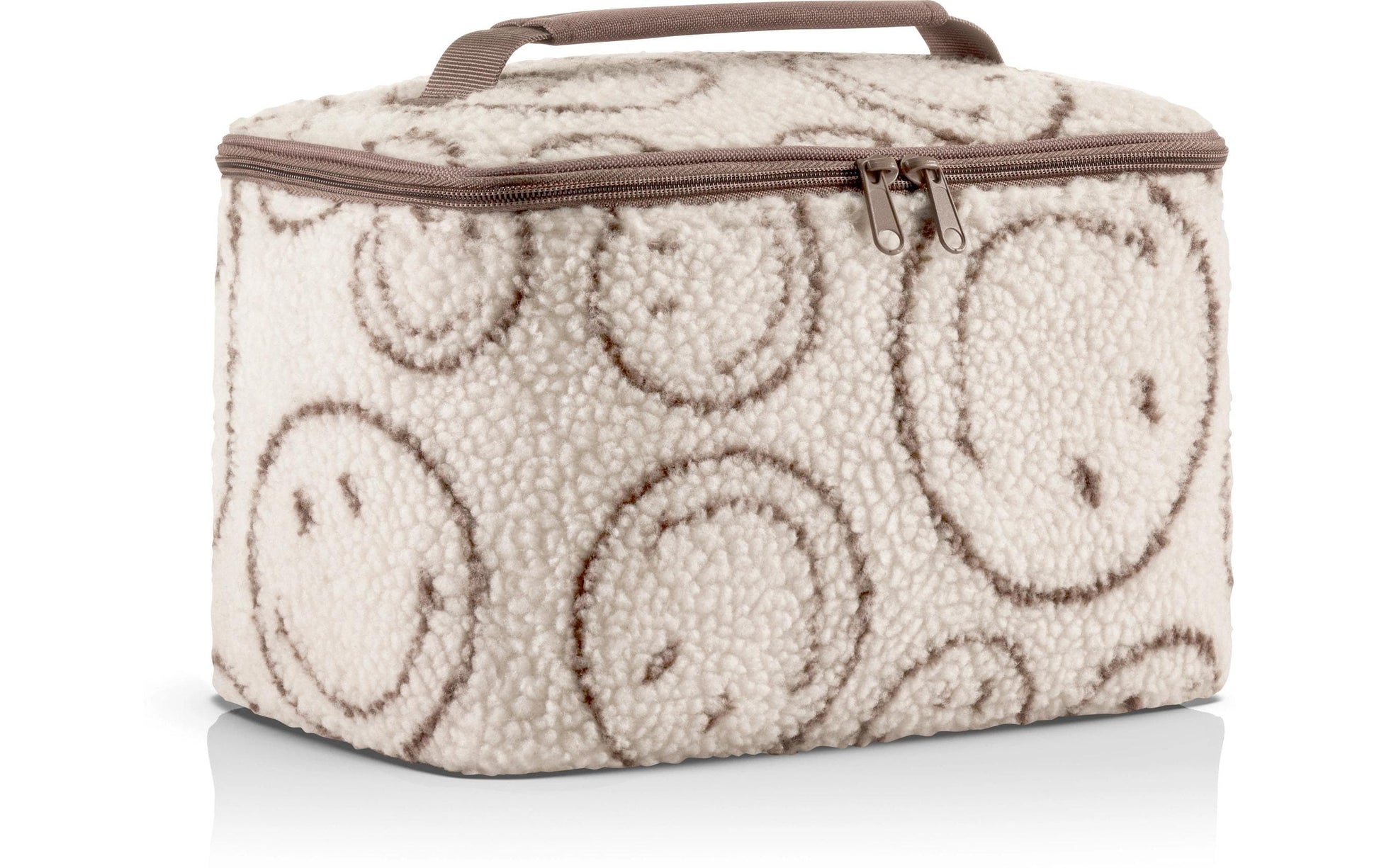 Reisenthel Reisebeutel, 4 l, Polyester (rPET), Beige, Motiv Smiley Teddy Chocolate, 28 × 17 × 18 cm