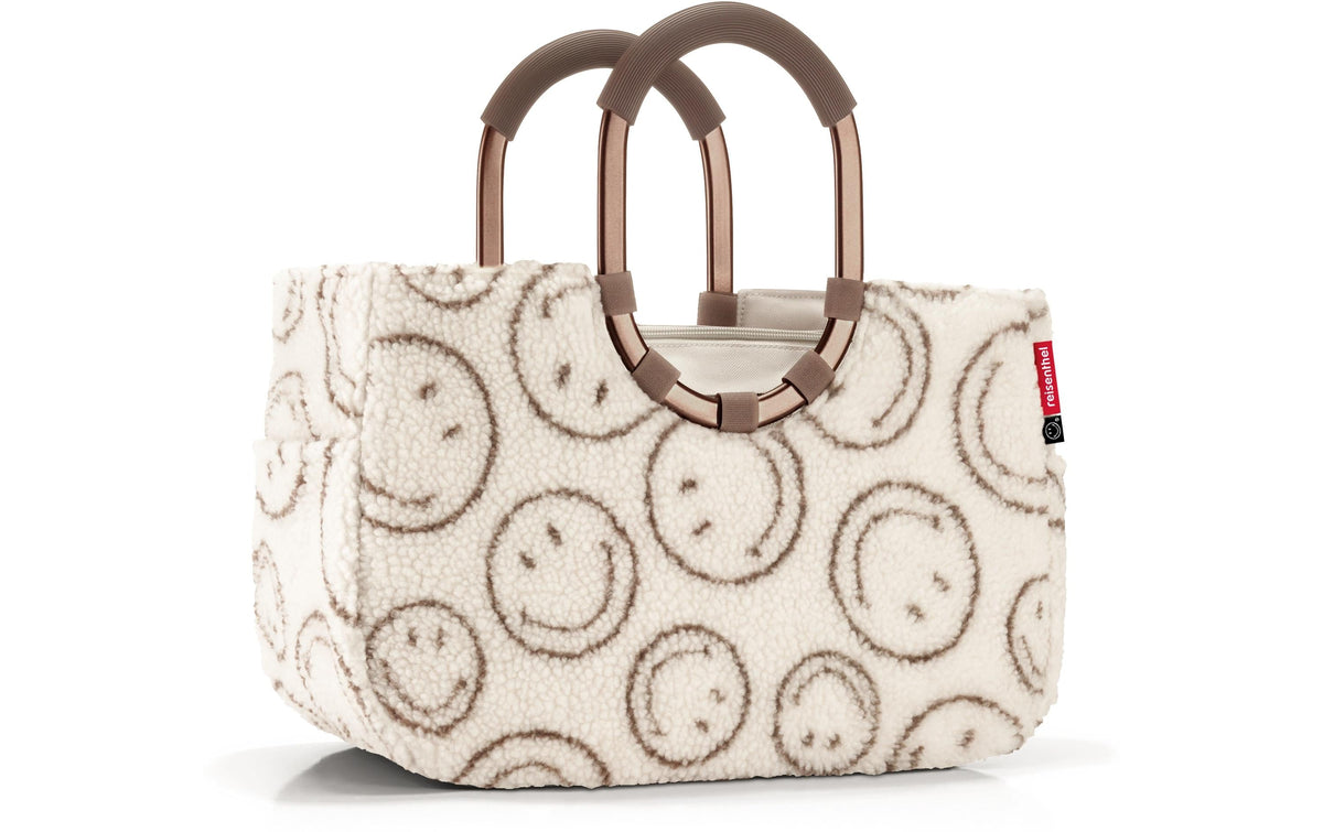 Reisenthel Stofftasche, Polyester, Motiv Smiley Teddy Chocolate, 400×260×200 mm