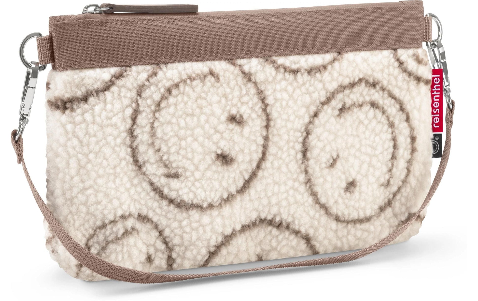 Reisenthel Mini Reissverschlusstasche – 26×15×10 cm, 1 l – Beige – Smiley Teddy Chocolate