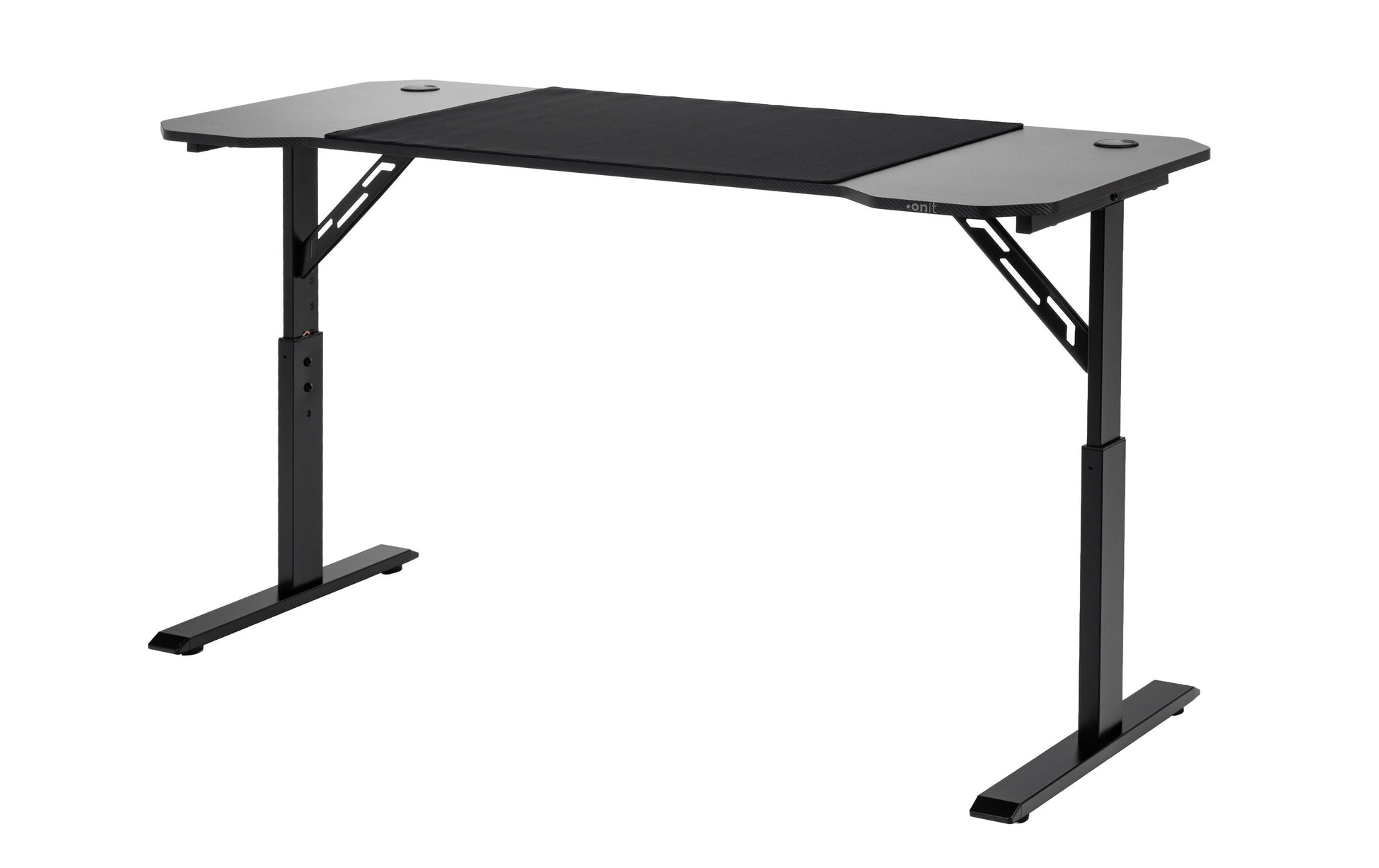 Onit Höhenverstellbarer Tisch, 140 × 60 cm, 70 kg, Schwarz, MDF/Metall