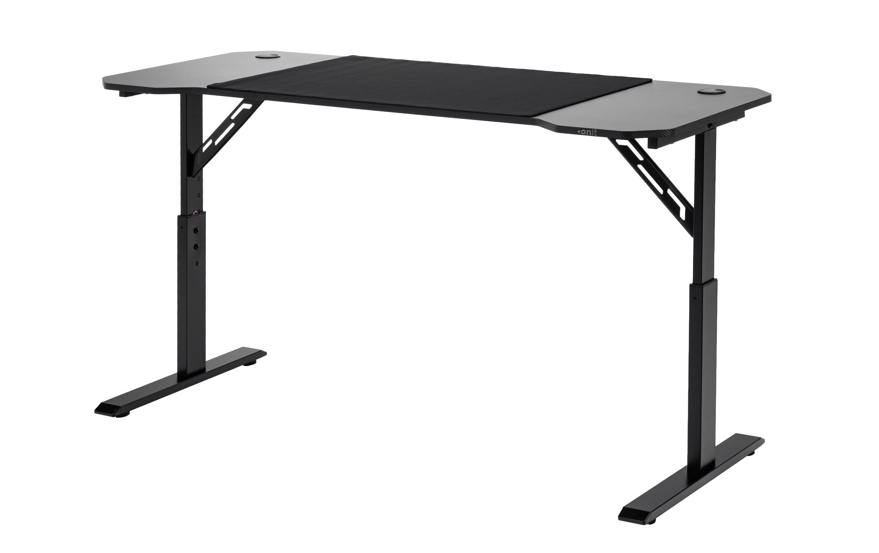 Onit Höhenverstellbarer Tisch, 140 × 60 cm, 70 kg, Schwarz, MDF/Metall