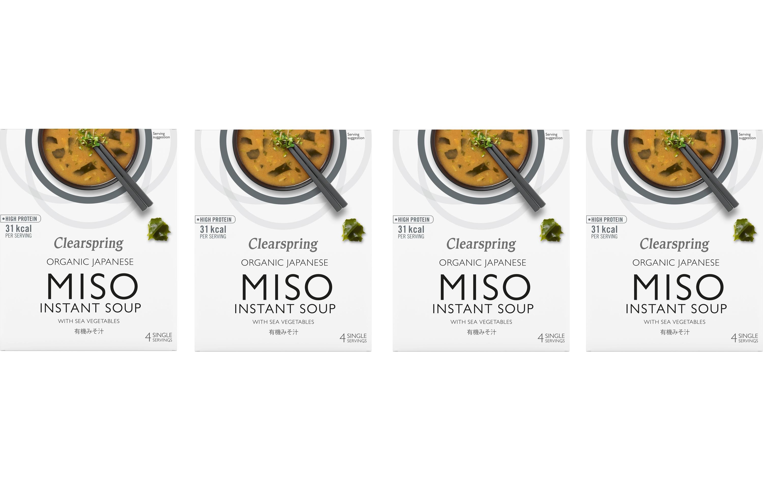 Clearspring Bio Miso-Suppe, vegan – 4×10 g