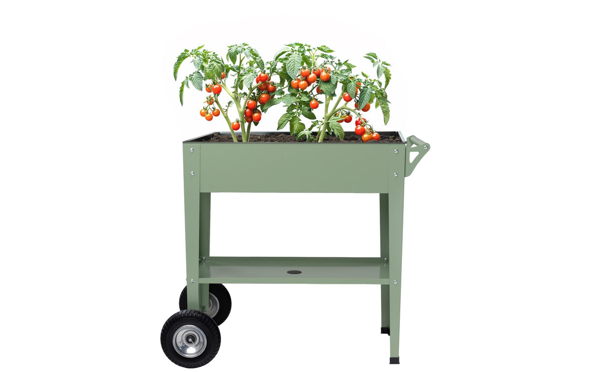 COCON Hochbeet mit Rädern 48,2 l – Metall – Mint – 500 × 800 × 850 mm