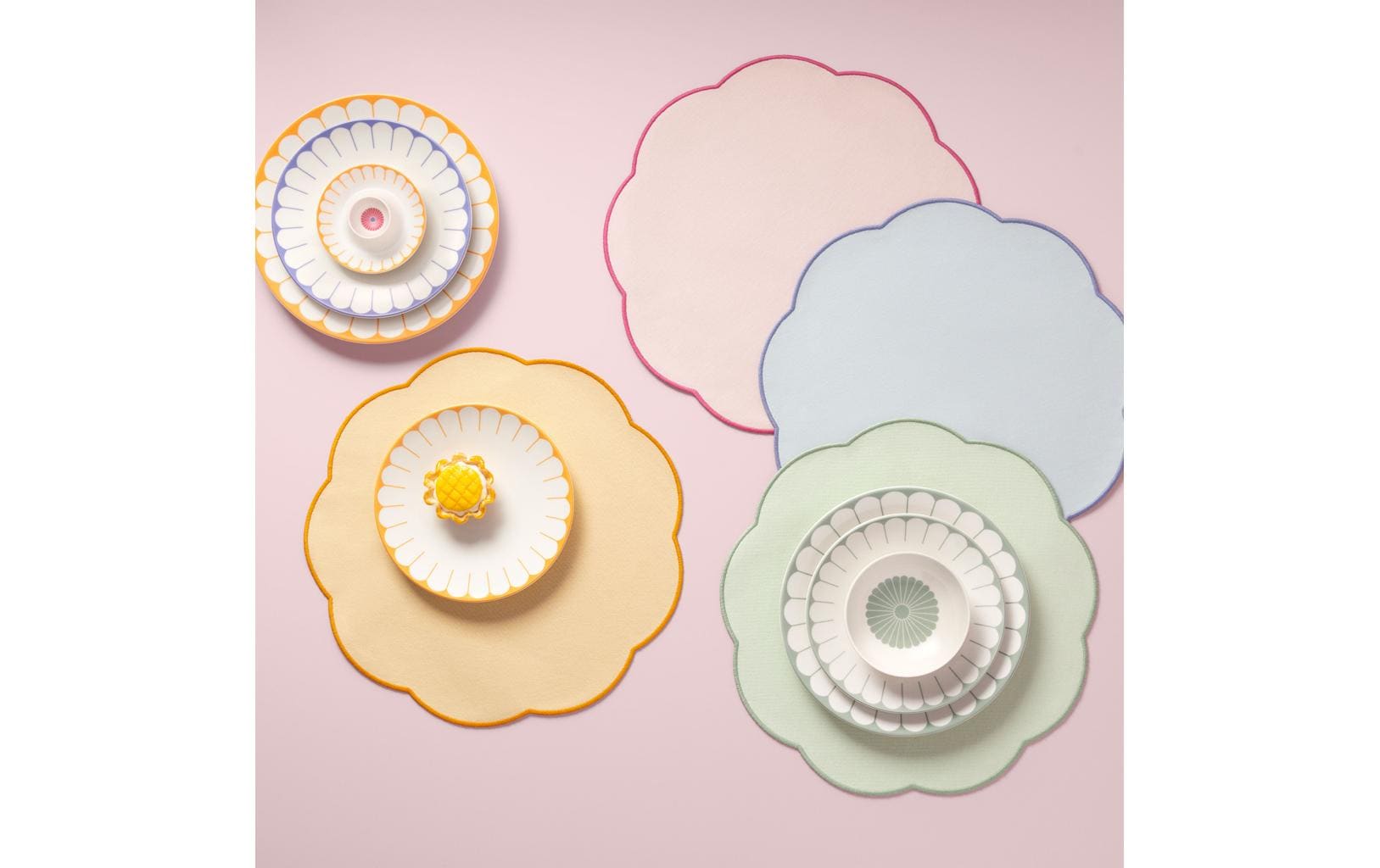 Villeroy & Boch Tischset Fleur – Baumwolle, rosa, 40 × 40 cm