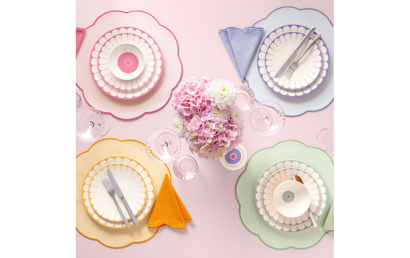 Villeroy & Boch Tischset Fleur – Baumwolle, rosa, 40 × 40 cm