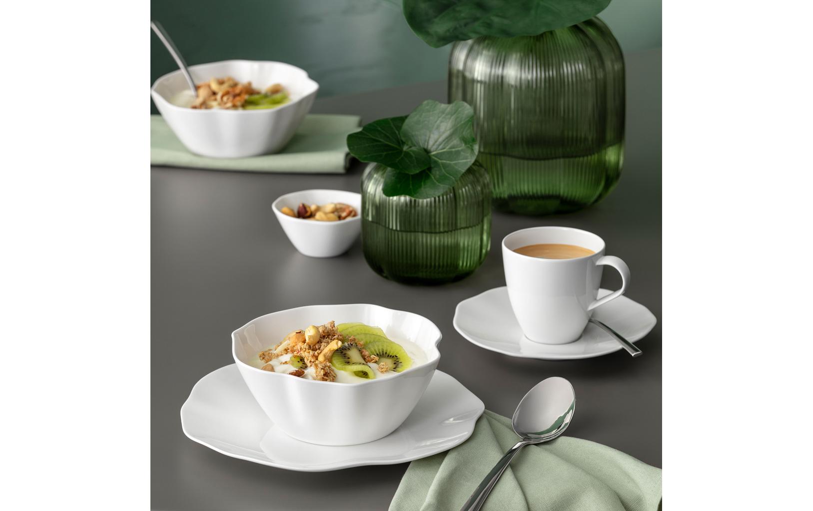 Villeroy & Boch Pura Untertasse – Ø 15,5 cm, Porzellan, Weiss, spülmaschinenfest, mikrowellengeeignet