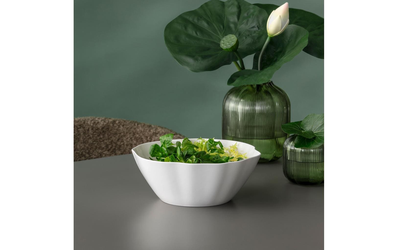 Villeroy & Boch Salatschüssel Pura – 1,8 l, Ø 26,0 cm, Porzellan, spülmaschinenfest, mikrowellengeeignet