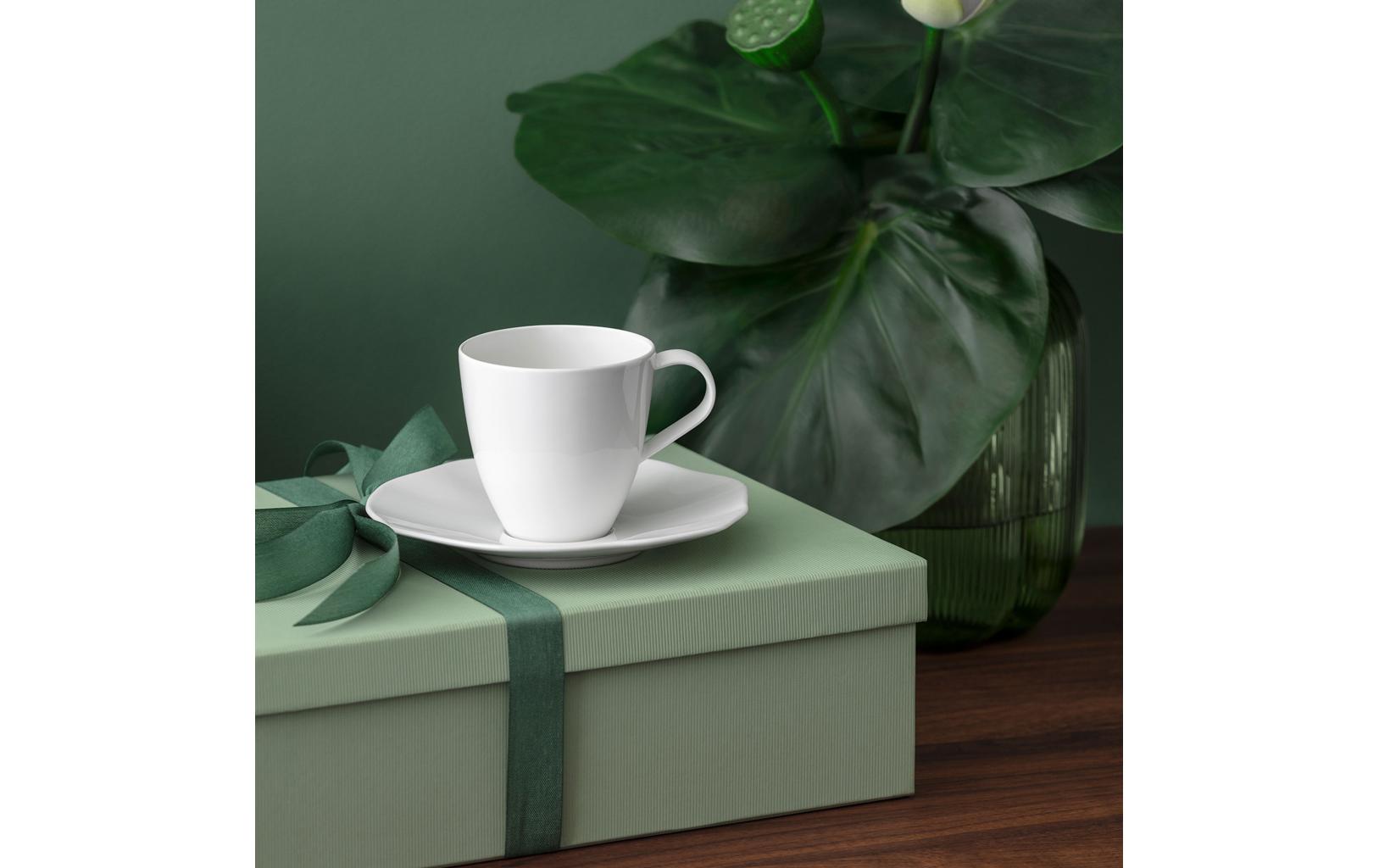 Villeroy & Boch Pura Untertasse – Ø 15,5 cm, Porzellan, Weiss, spülmaschinenfest, mikrowellengeeignet