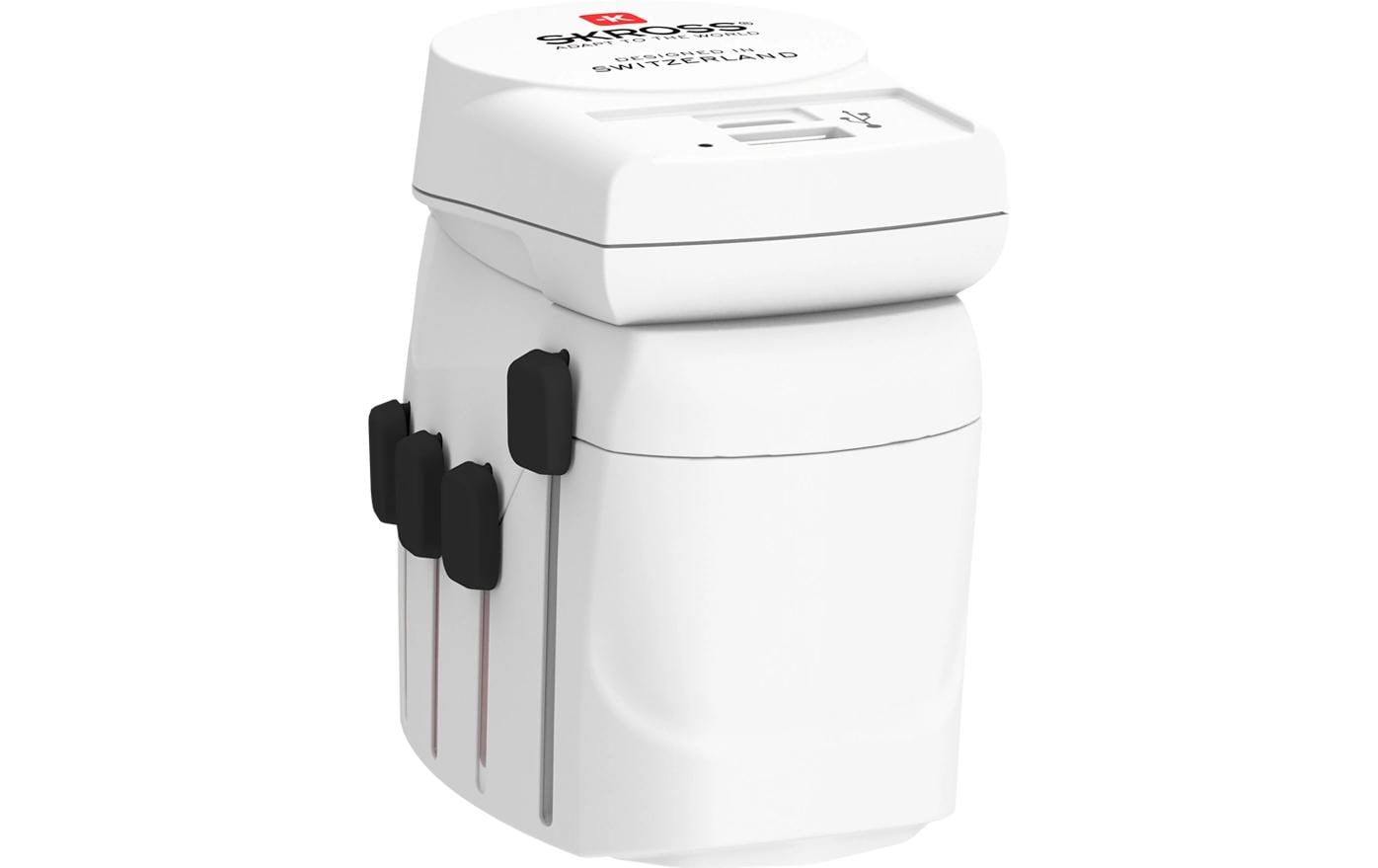 Skross Reiseadapter – Australien/USA/China zu Europa/Schweiz/Grossbritannien u. a. – 1× USB PD 3.0, 2× USB