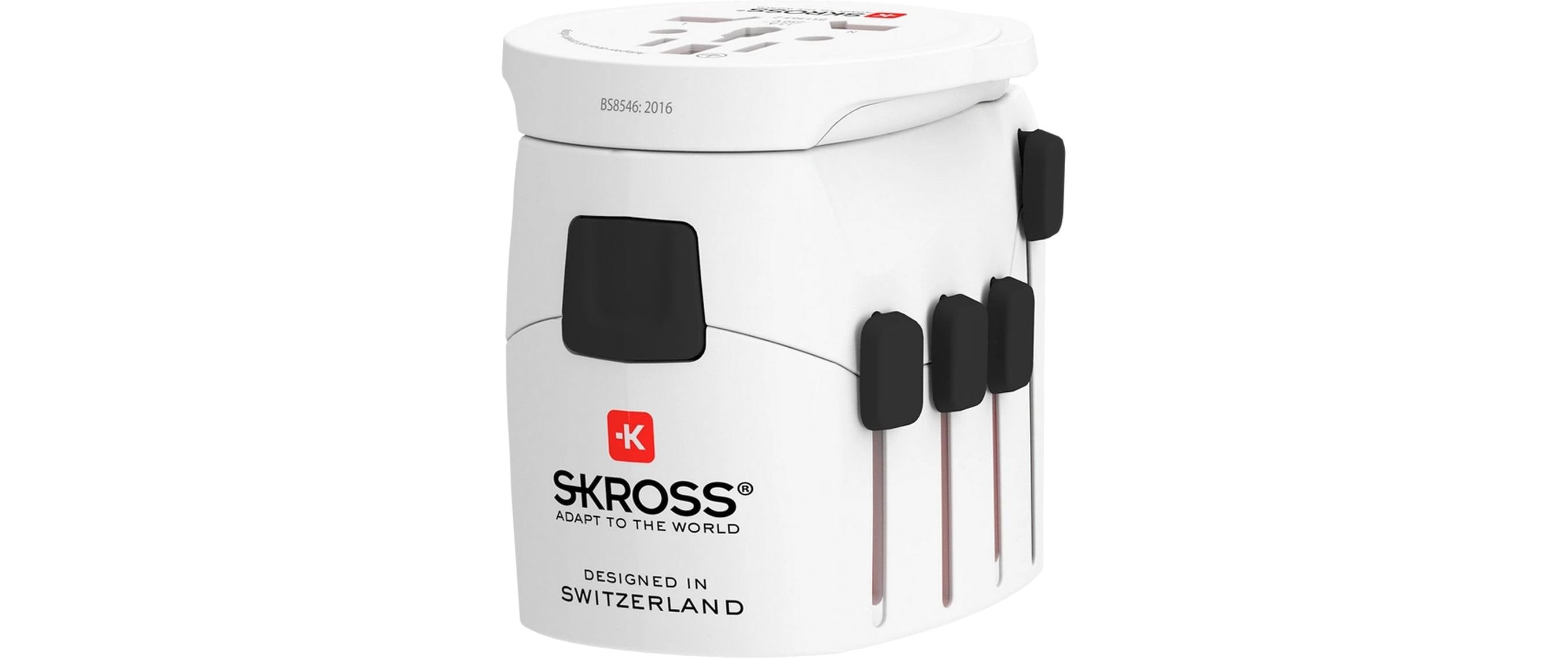 Skross Reiseadapter – Australien/USA/China zu Europa/Schweiz/Grossbritannien u. a. – 1× USB PD 3.0, 2× USB