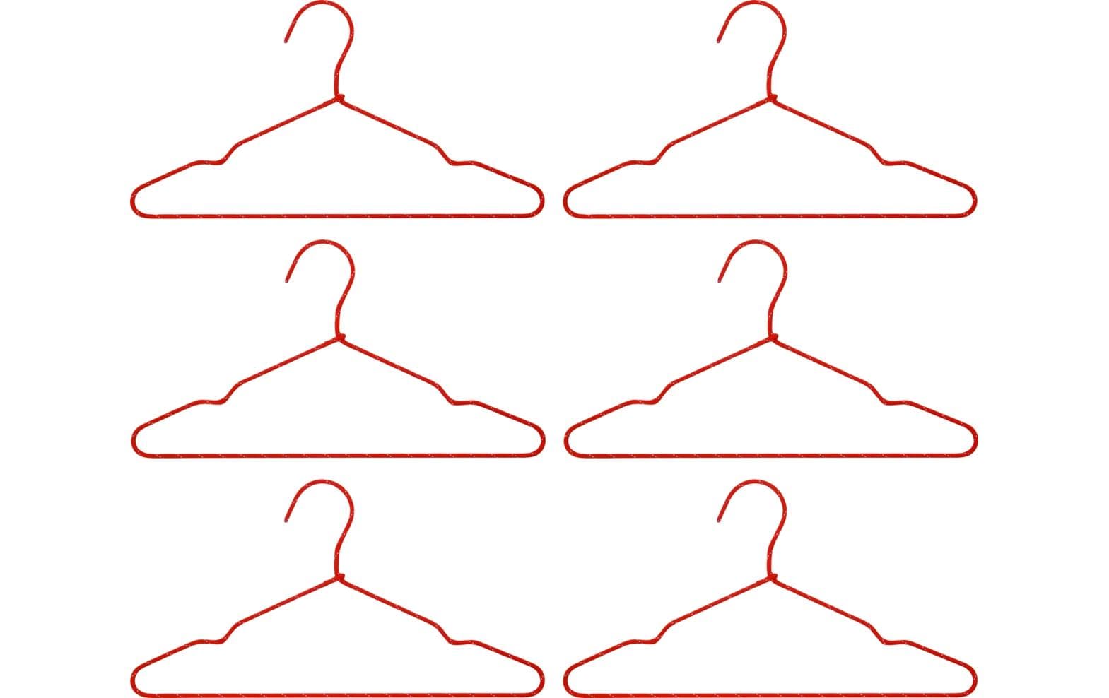 Society of Lifestyle House Doctor Kleiderbügel 6 Stück – Eisen/Nylon – Rot – 400 × 200 mm