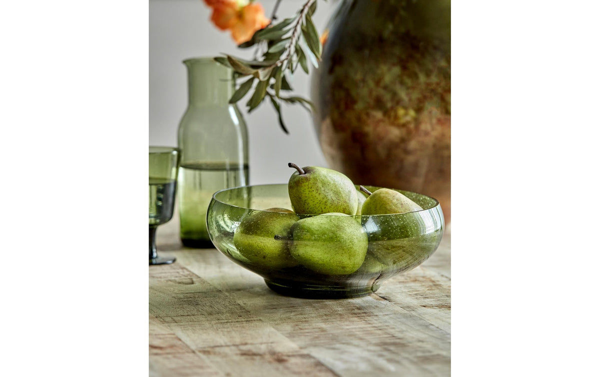 Society of Lifestyle House Doctor Schale Rain – Ø 24,5 cm, H 10,0 cm, Kalk-Natron-Glas, Grün, spülmaschinenfest
