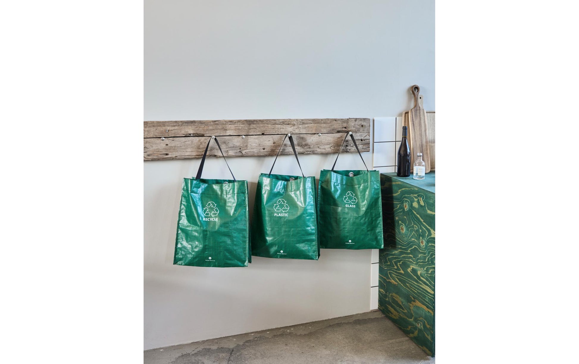 Society of Lifestyle House Doctor Abfalleinsatz – 60 l, rechteckig, Kunststoff (PP), grün, B 150 × T 380 × H 440 mm