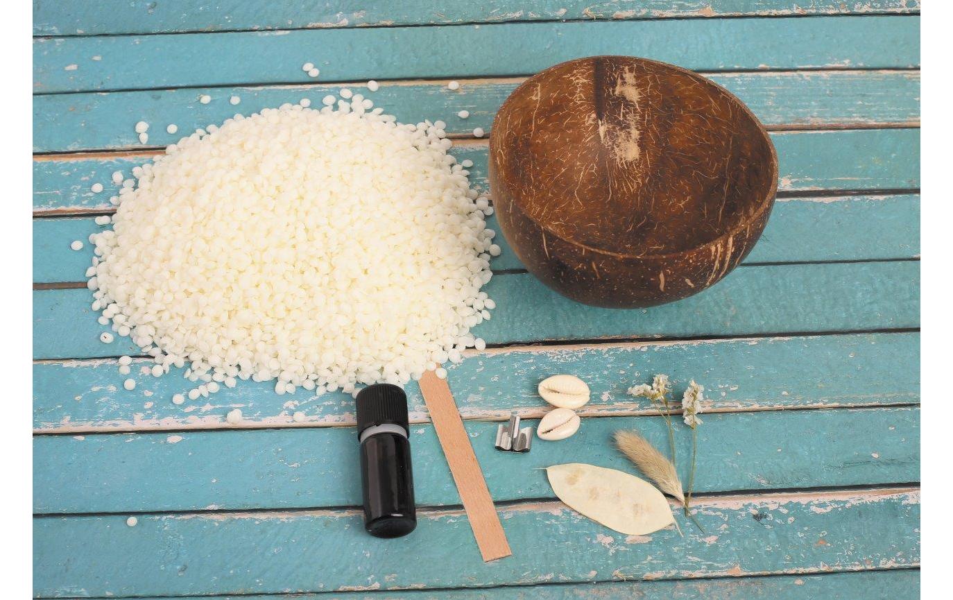 Graine créative Kerzen-Giess-Set Kokosnuss – inkl. Sojawachs, Monoi-Duft & Holzdocht
