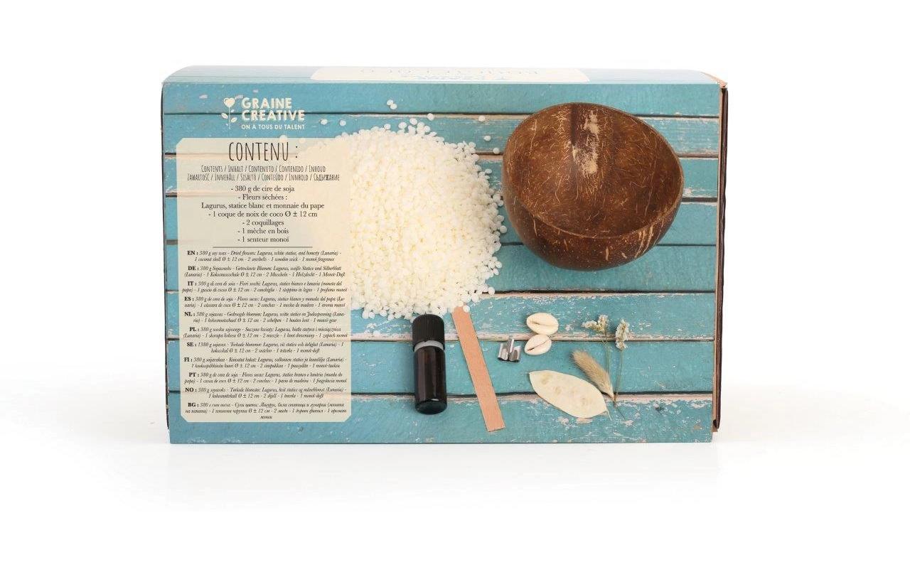 Graine créative Kerzen-Giess-Set Kokosnuss – inkl. Sojawachs, Monoi-Duft & Holzdocht