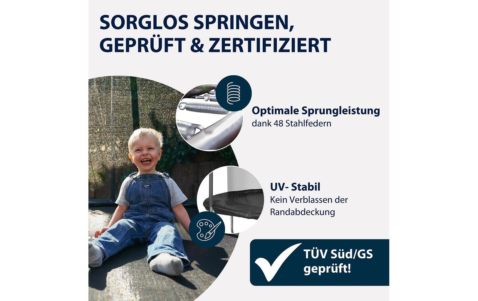 Hudora Trampolin – Belastbarkeit 100 kg – Ø 250 cm – Schwarz