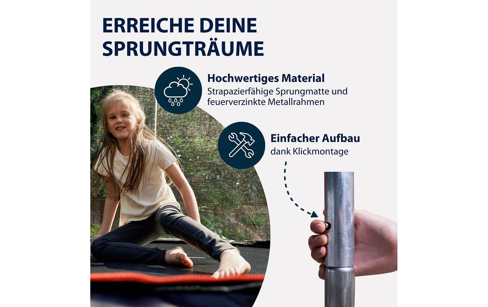 Hudora Trampolin – Belastbarkeit 100 kg – Ø 250 cm – Schwarz