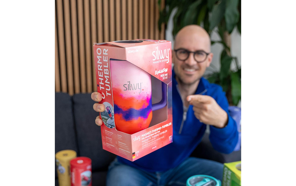 Silwy Trinkbecher – 900 ml, Edelstahl, Lila, BPA-frei