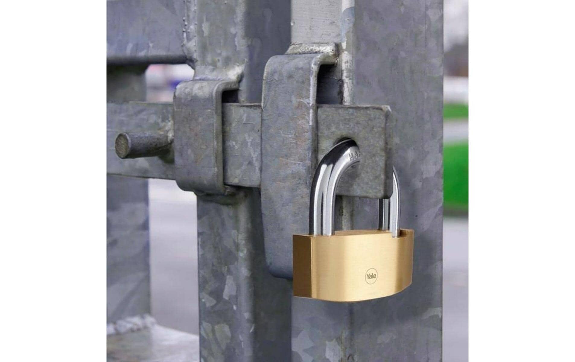 Yale Y2B 80/38 Mechanisches Vorhängeschloss – Messing/Stahl, Sicherheitslevel 5, Aussen, Gold