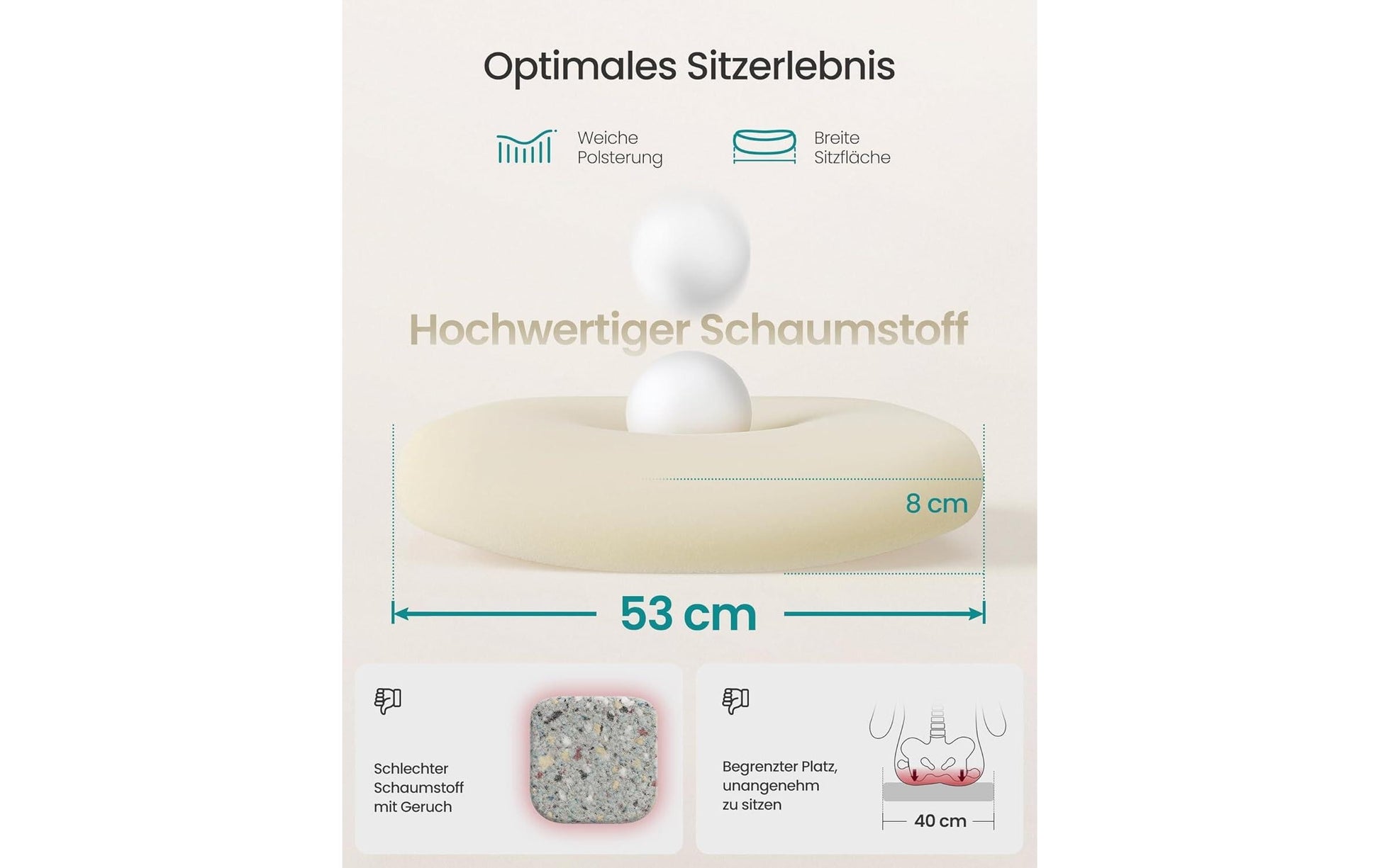 Songmics Bürostuhl – Netzrücken – Beige, Armlehnen, 46–54 cm, bis 120 kg