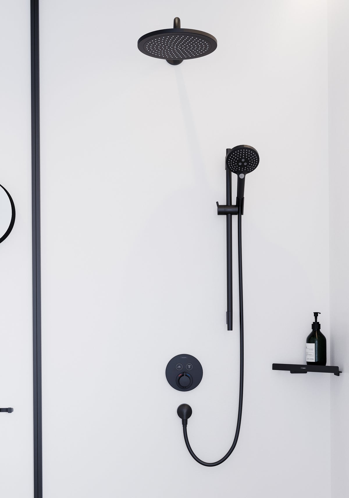 Hansgrohe Seifenhalter (Wand) AddStoris Q – 30,5×14,8×2,6 cm, Metall, Mattschwarz