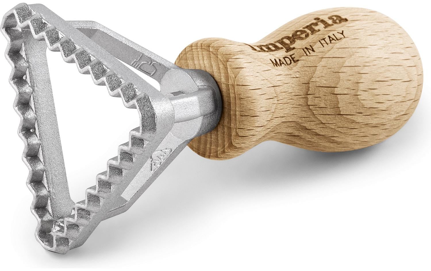 Imperia Tagliaravioli, Aluminium/Holz (Buche), silber