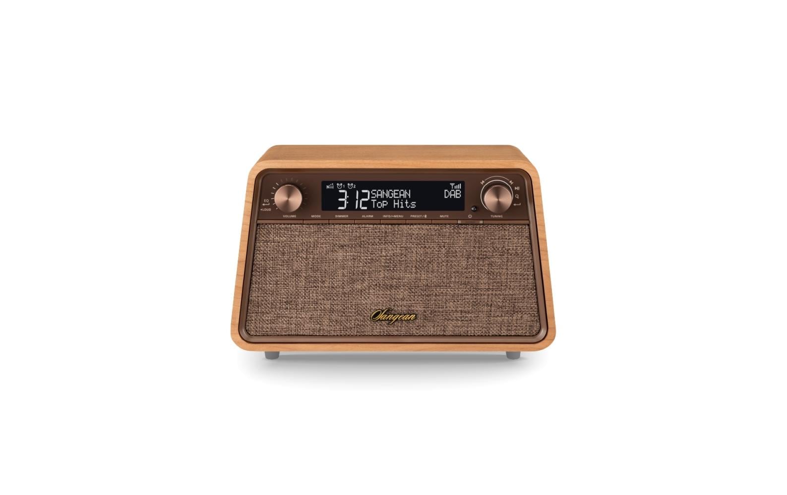 Sangean WR-201D – DAB+/UKW-Tischradio, Bluetooth, Weckfunktion – Rotbraun