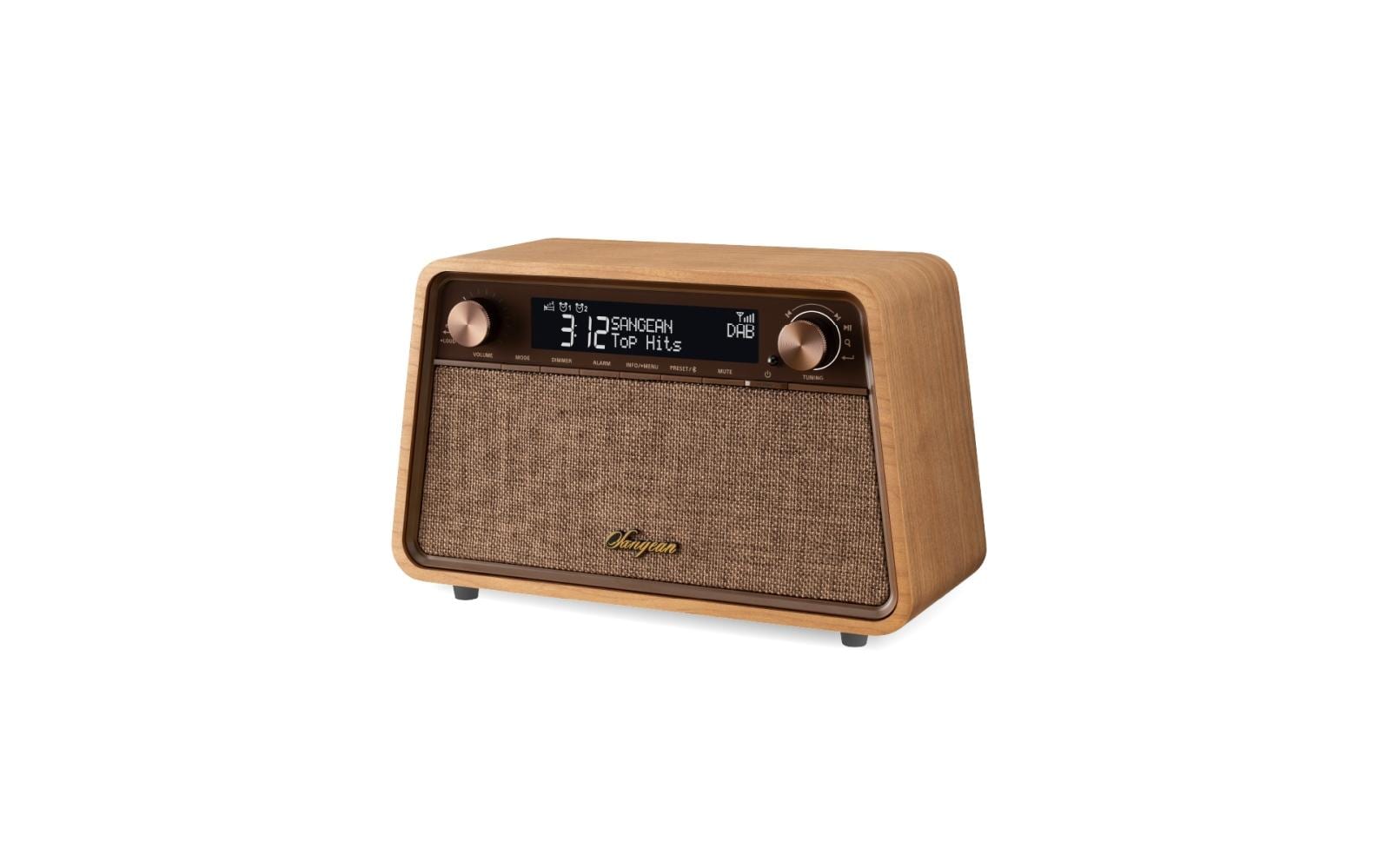 Sangean WR-201D – DAB+/UKW-Tischradio, Bluetooth, Weckfunktion – Rotbraun