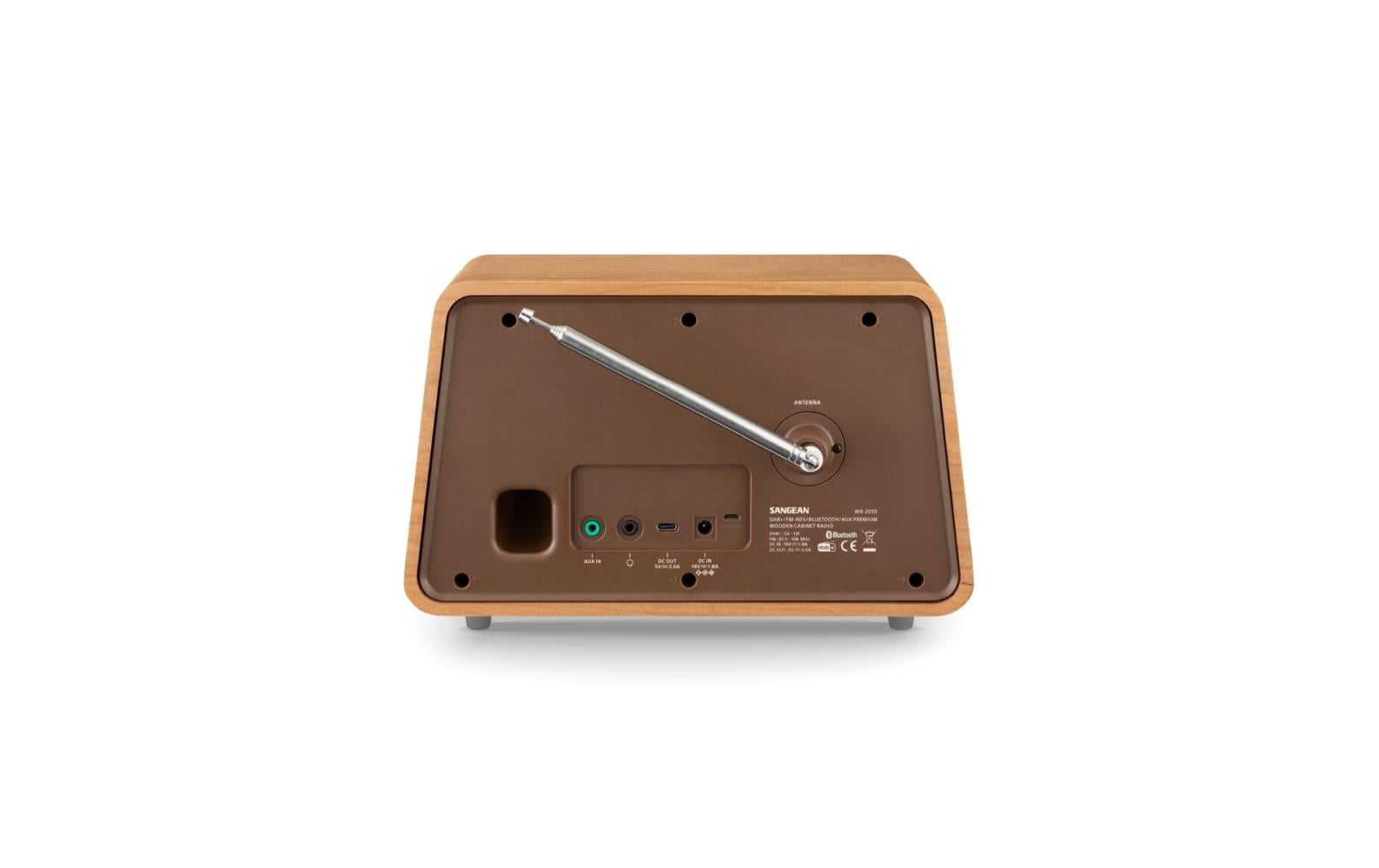 Sangean WR-201D – DAB+/UKW-Tischradio, Bluetooth, Weckfunktion – Rotbraun
