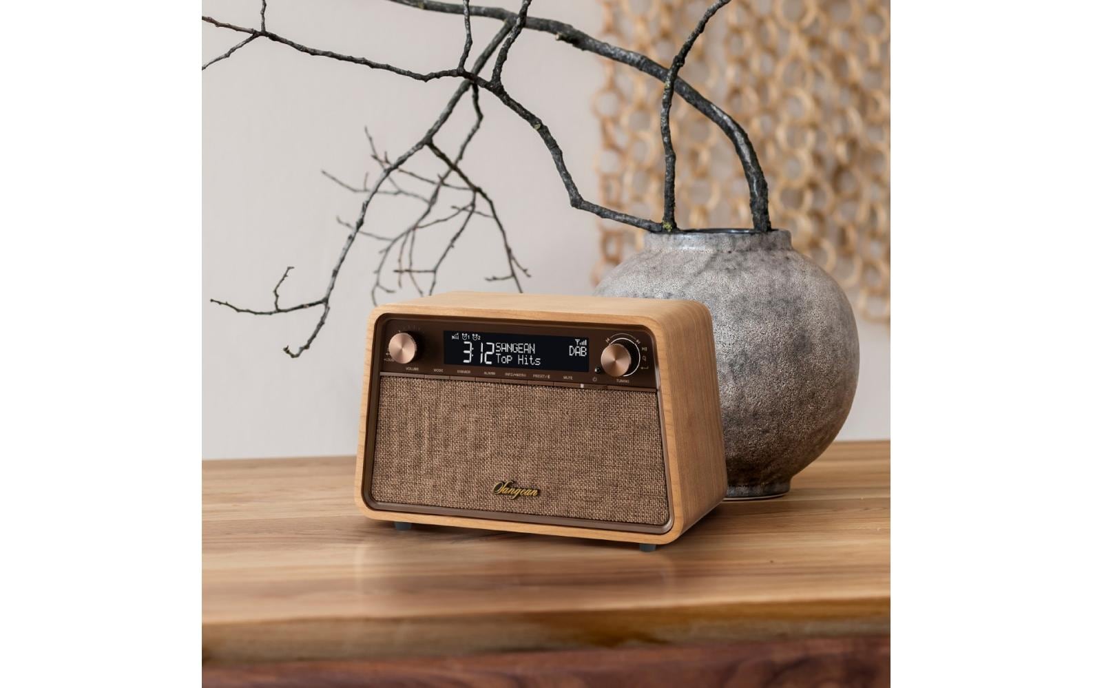 Sangean WR-201D – DAB+/UKW-Tischradio, Bluetooth, Weckfunktion – Rotbraun