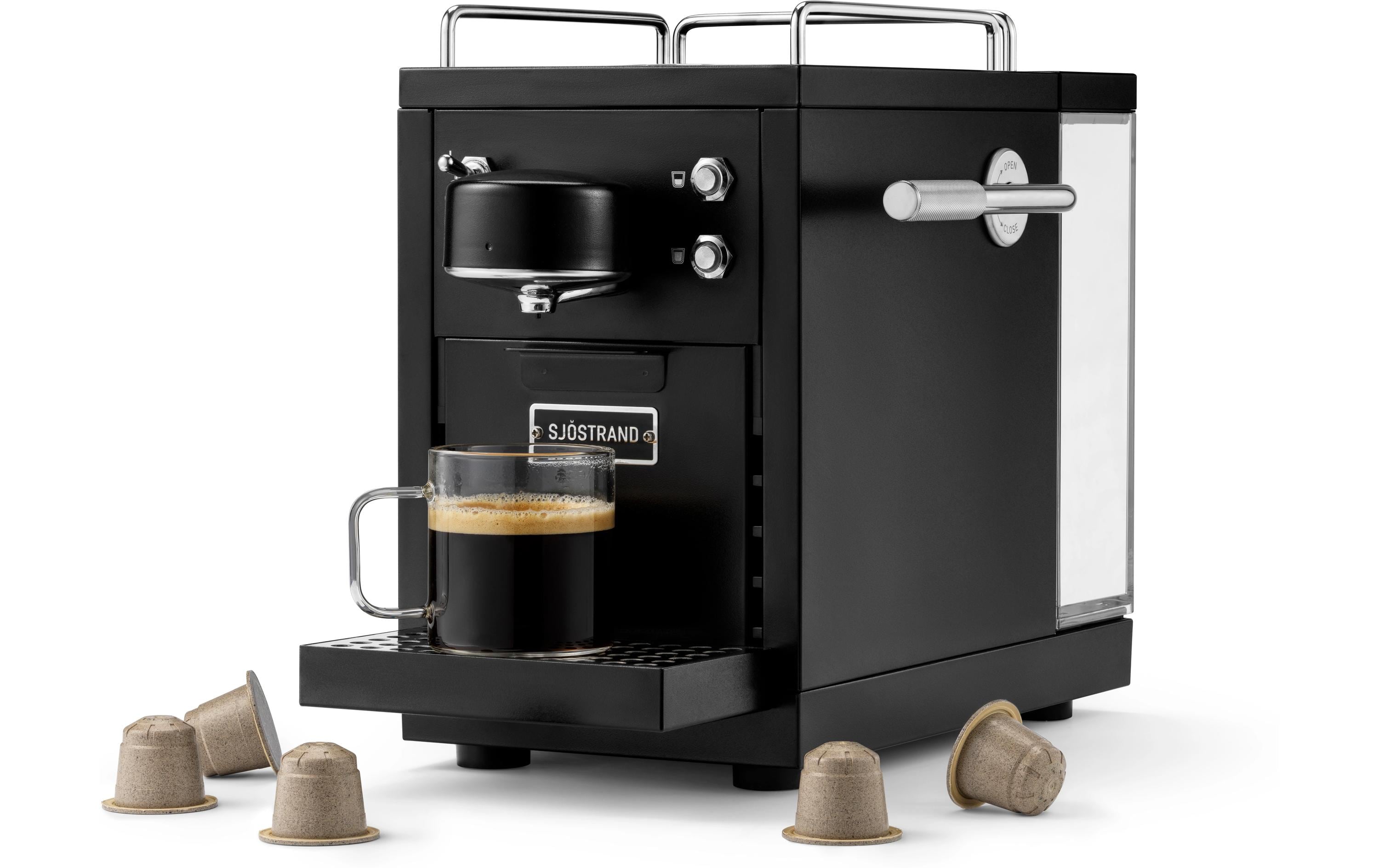 Sjöstrand 2.0 M1-2-BL-CH-A Kapselmaschine – für Nespresso, 1,2 l, schwarz