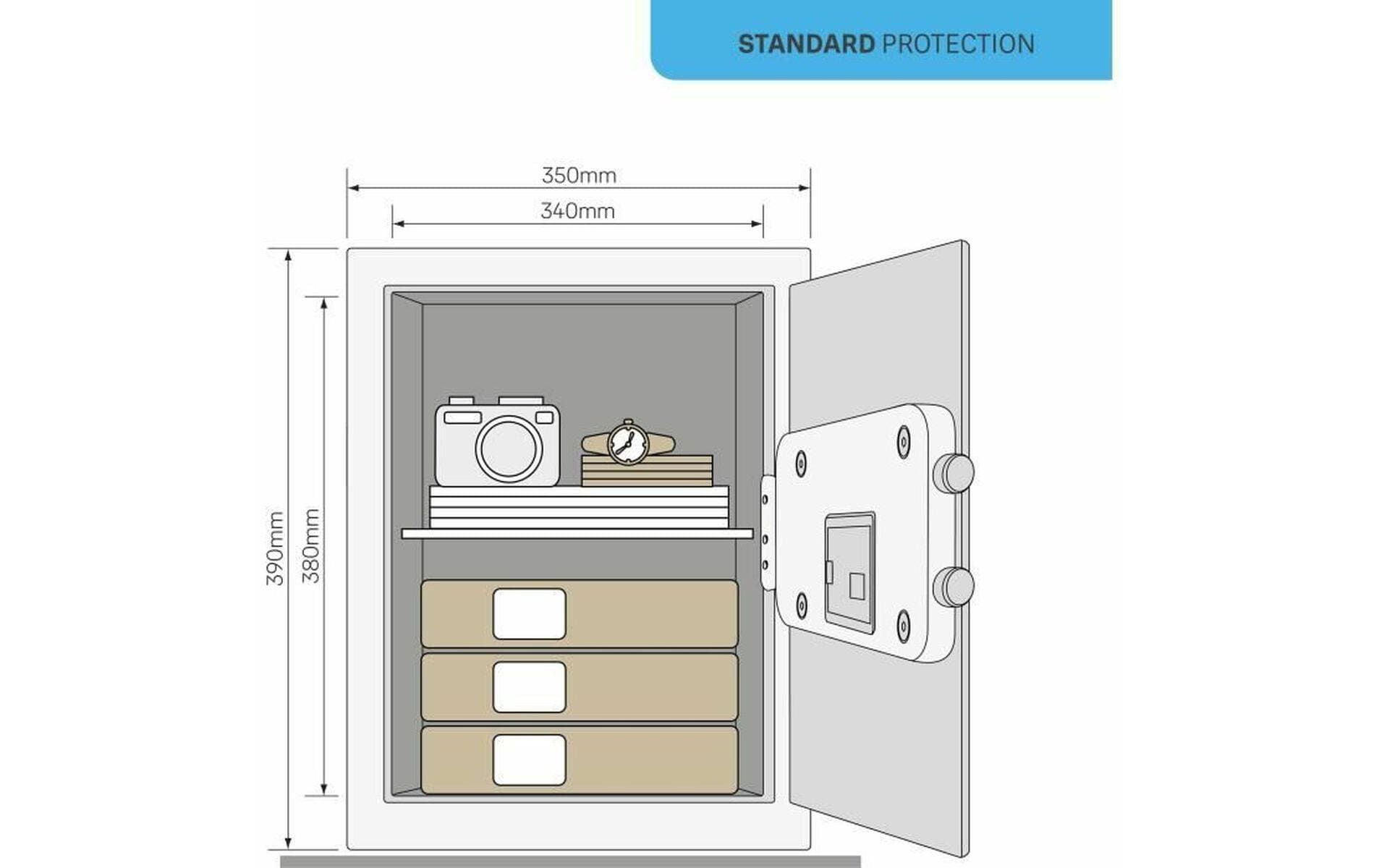 Yale Tresor YSV L – Elektronikschloss – 40 l – Wasserfest – Schwarz