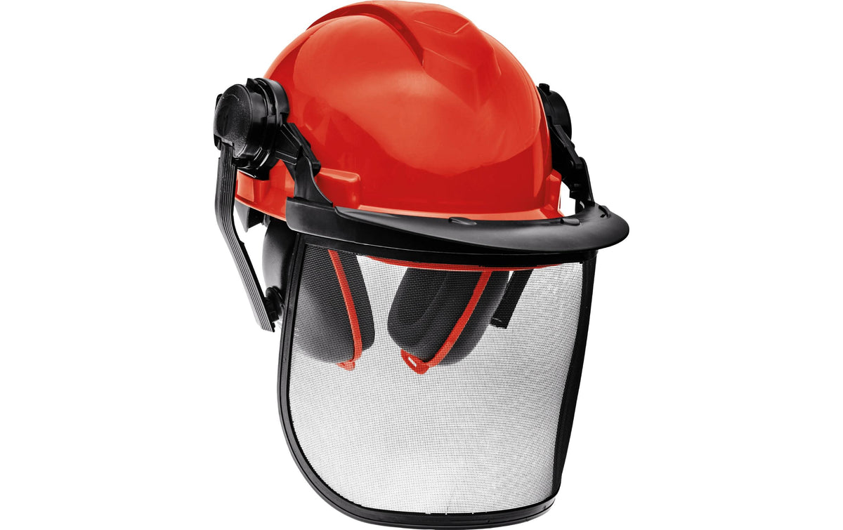 Einhell Schutzhelm, BG-SH 2 – Rot, 52–66 cm, mit Visier, für PXC-Produktfamilie PROFESSIONAL