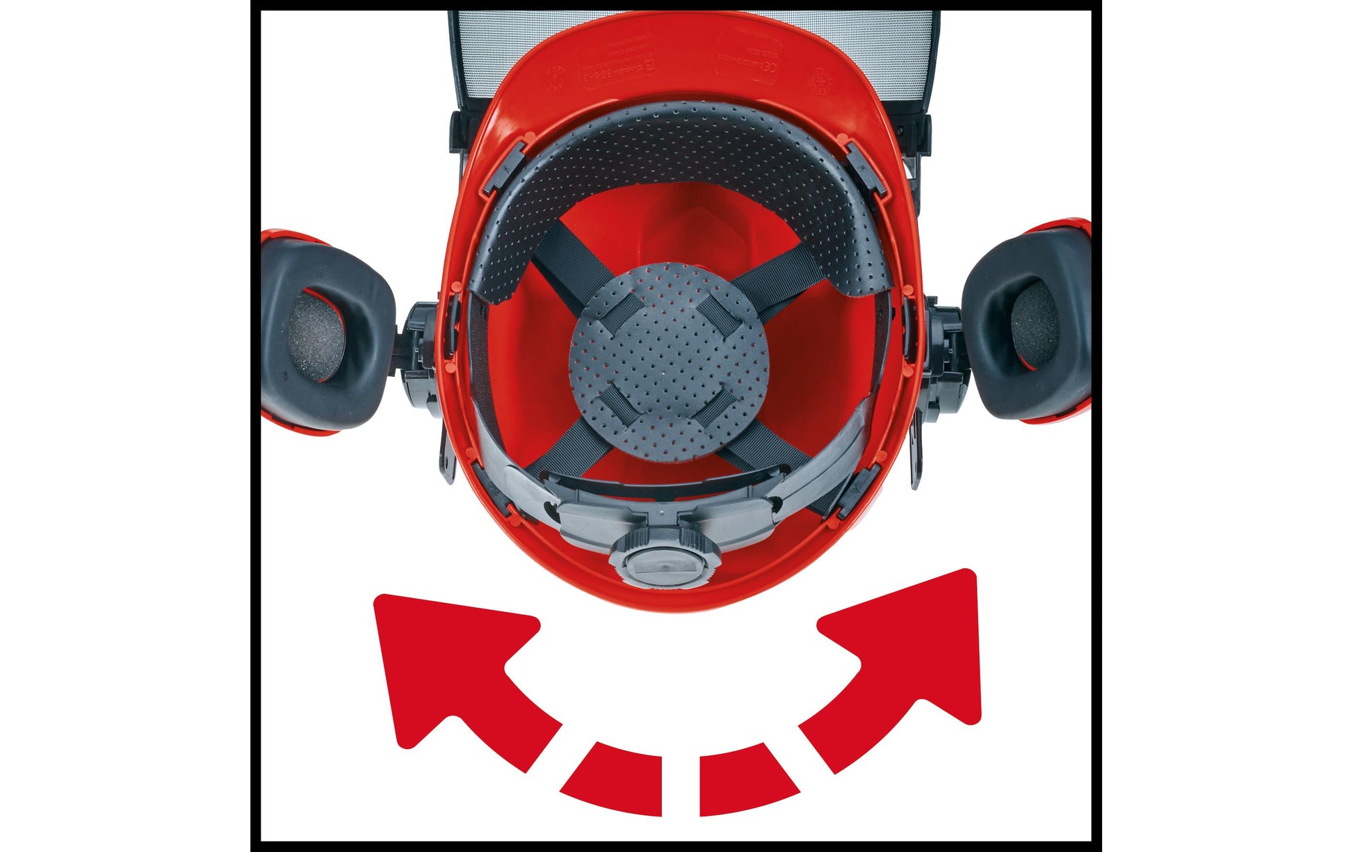 Einhell Schutzhelm, BG-SH 2 – Rot, 52–66 cm, mit Visier, für PXC-Produktfamilie PROFESSIONAL