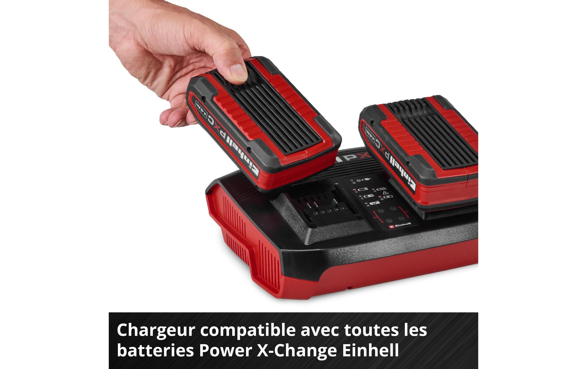 Einhell Power-X-Twincharger Batterieladegerät 4 A – für Einhell Power X-Change 18 V, Li-Ion, Ladezeit 25 min