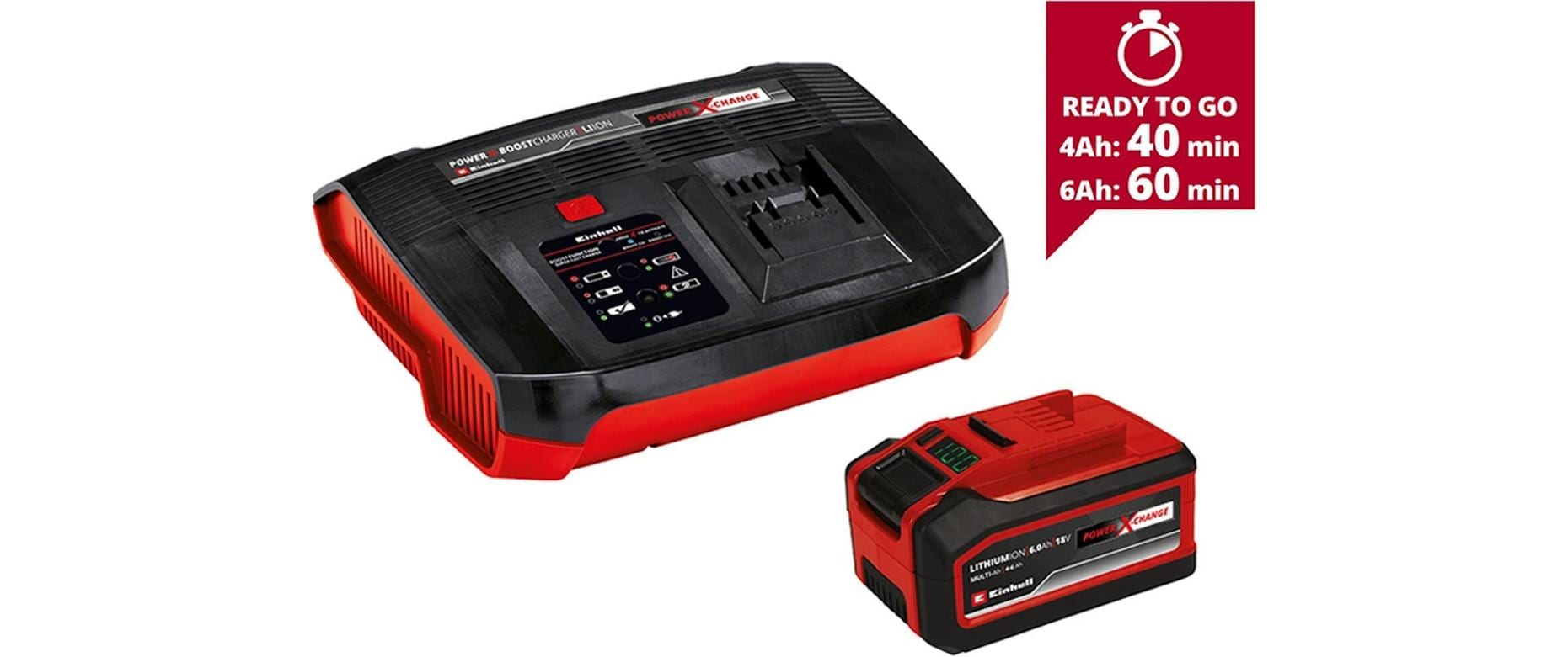 Einhell Akku 18 V 4,0 Ah – Ladegerät 6 A – für Power X-Change