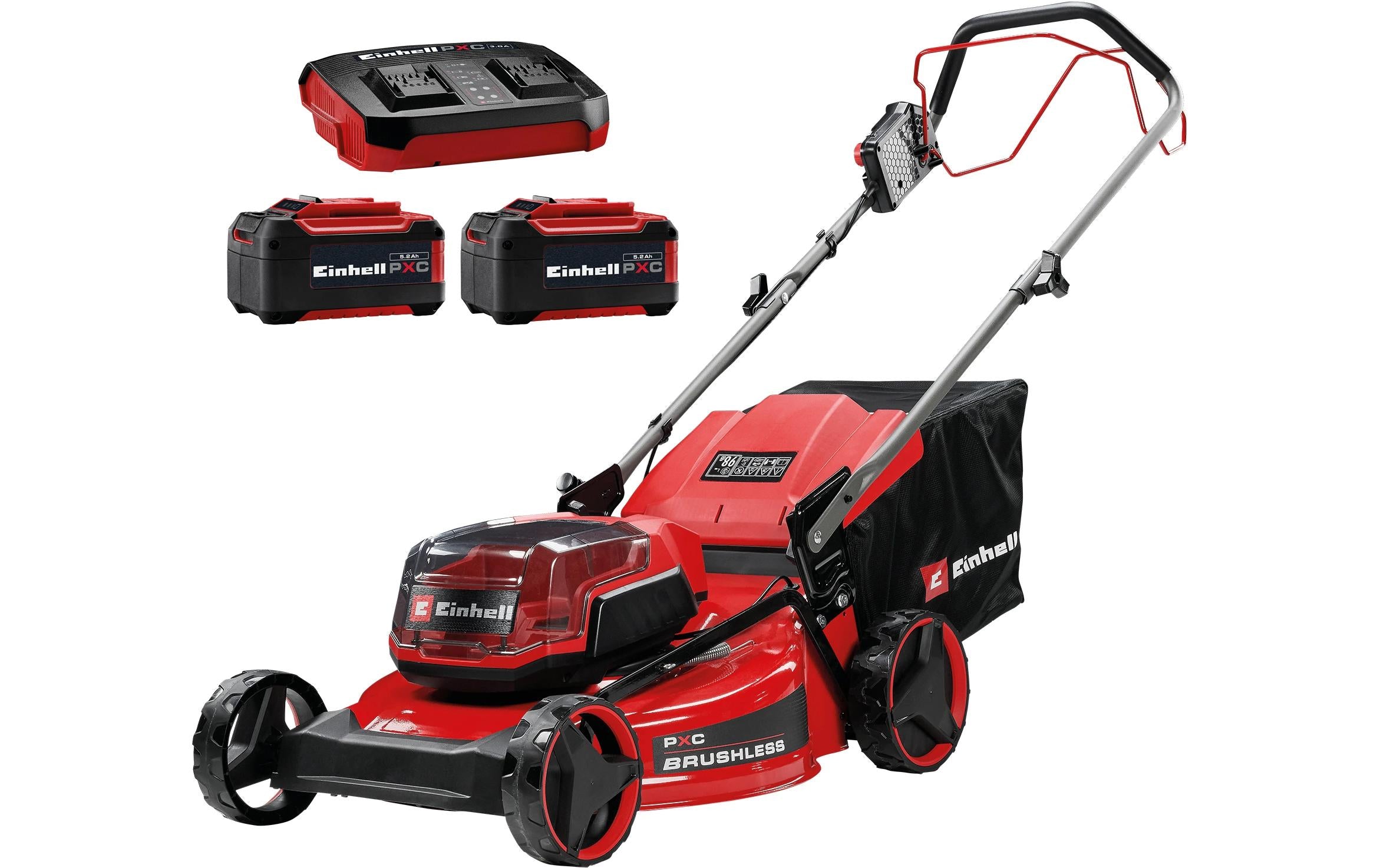 Einhell GC-CM 36/51 S Li – Akku-Rasenmäher, bürstenlos – 36 V – Schnittbreite 51 cm – 2×5,2 Ah & Ladegerät