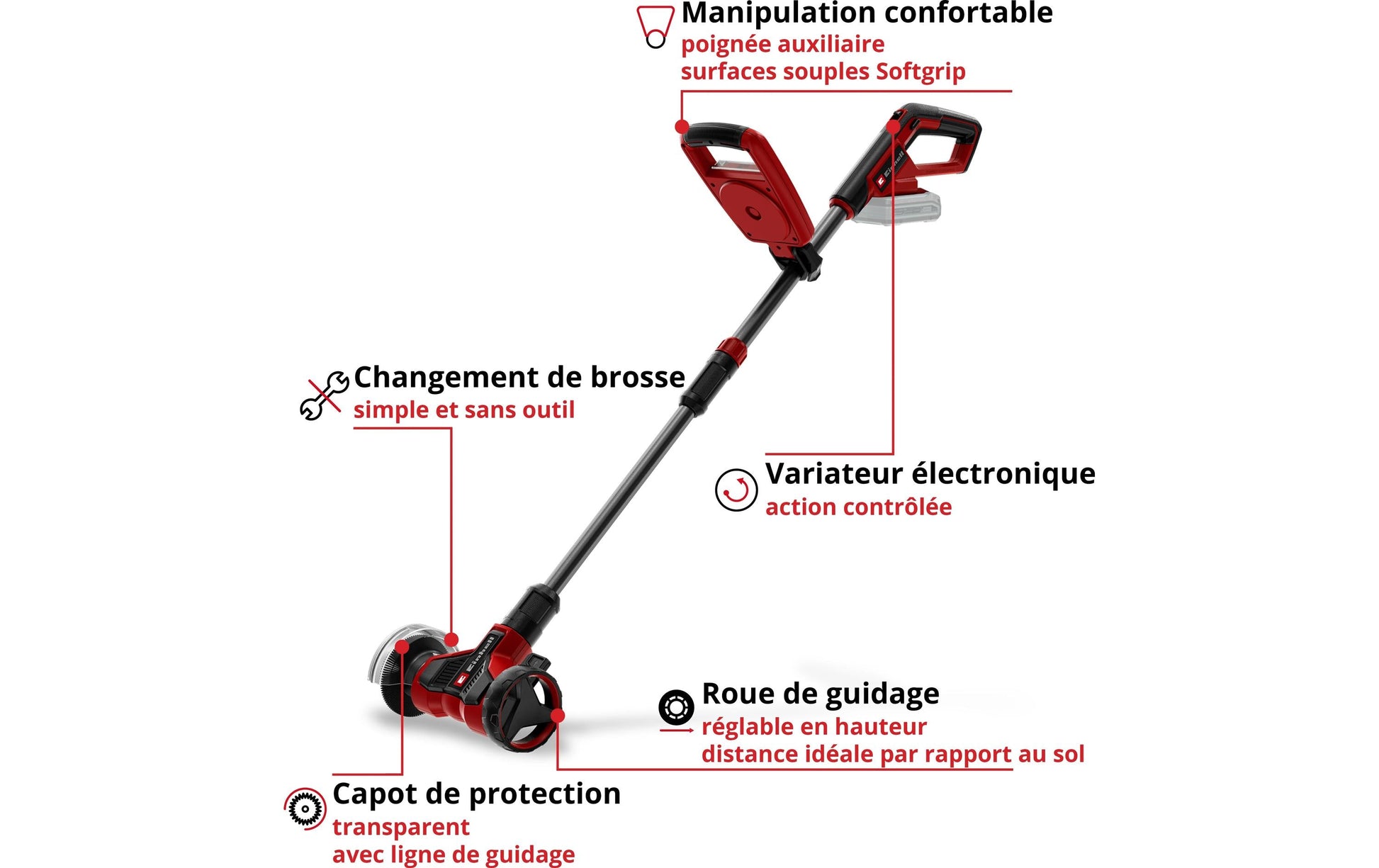 Einhell Elektrische Reinigungsbürste GE-CC 18/110 Li E-Solo – Akku, 26,8 cm