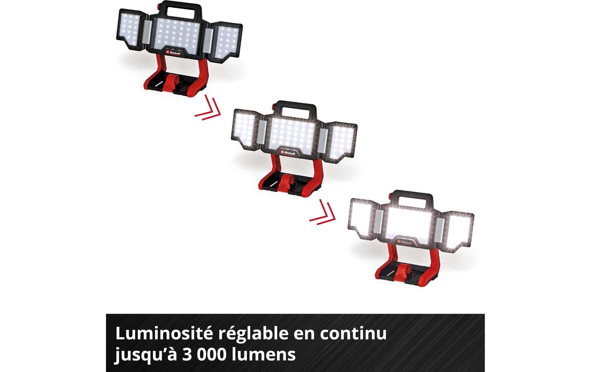 Einhell professional Einhell Arbeitsleuchte TP-CL 18/3000 Li – Akku, Power X-Change, ergonomischer Tragegriff – Rot