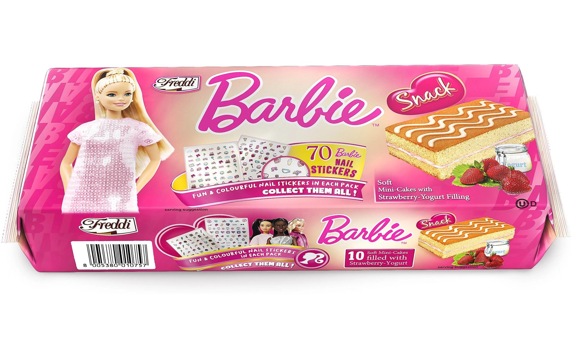 Freddi Barbie Mini-Kuchen – Erdbeer-Joghurt – 10 × 25 g