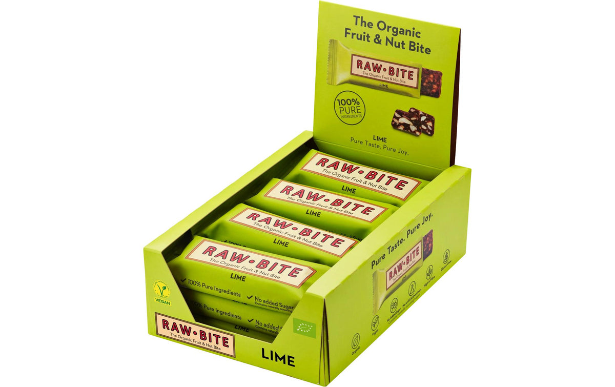 Rawbite Rohkostriegel – Zitrone, bio, vegan – 12 × 50 g