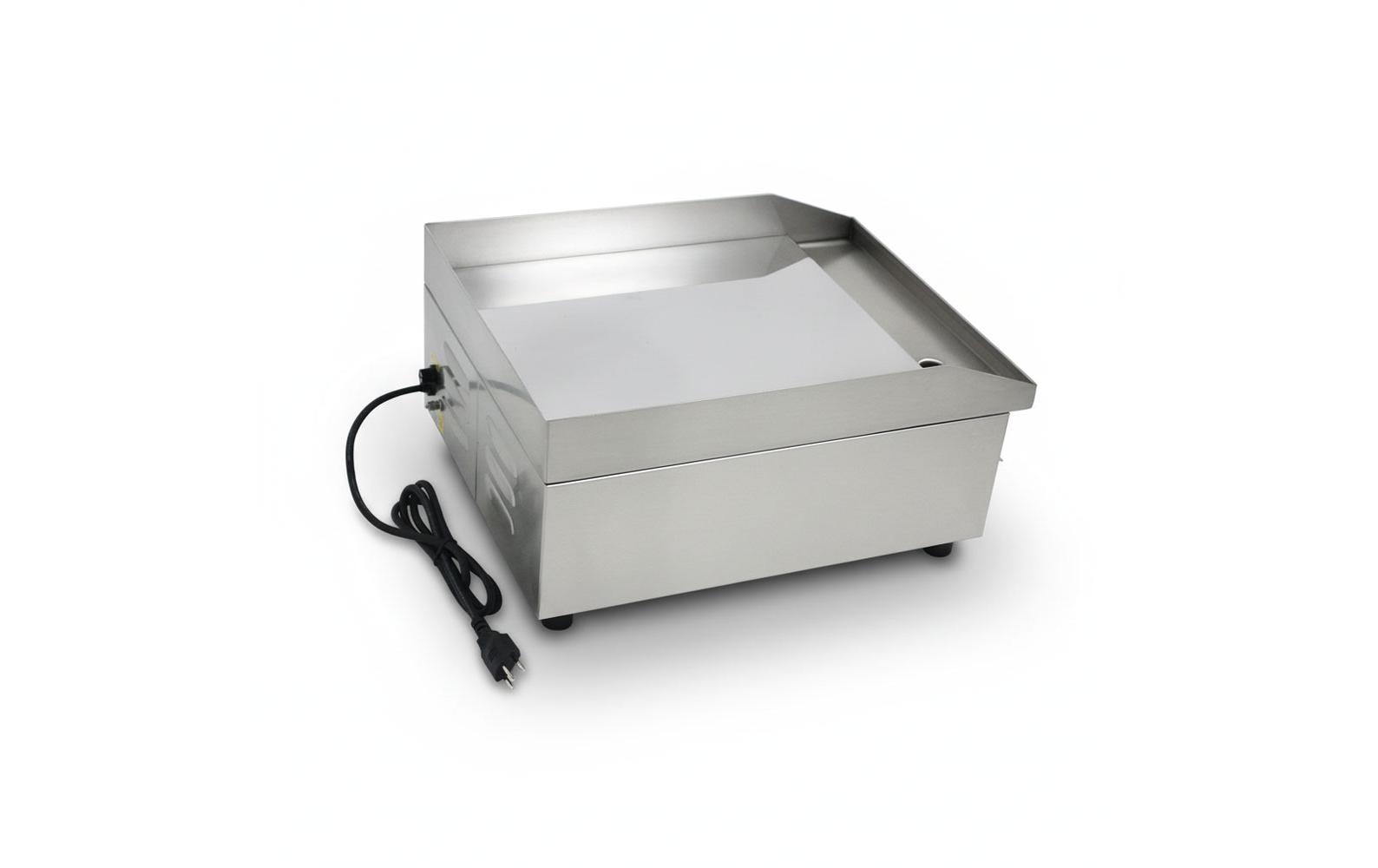 Berger lanz BergerLanz Elektro-Plattengrill D360 – 36 cm, 2100 W, Edelstahl – grau