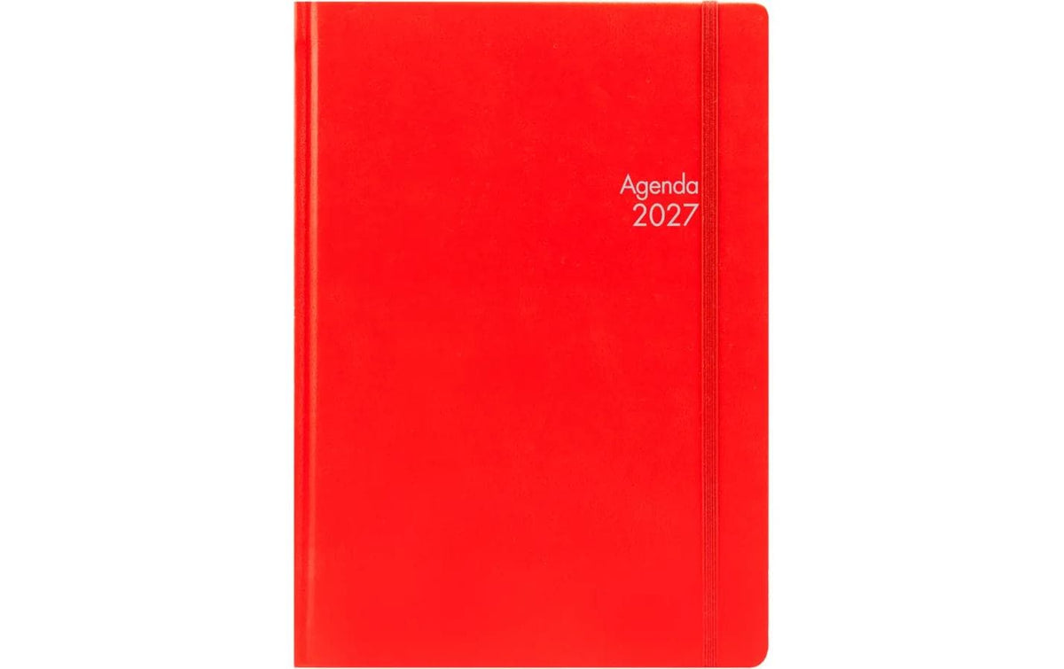 Simplex Simply Red – Wochenagenda 2027, 3 Tage/1 Seite, A5, Spiralbindung, Rot