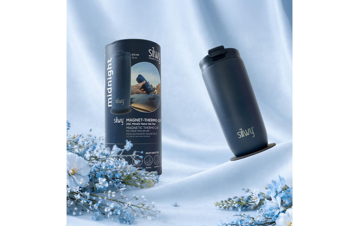 Silwy Becher Magnet-Thermo-Cup – Edelstahl, Dunkelblau