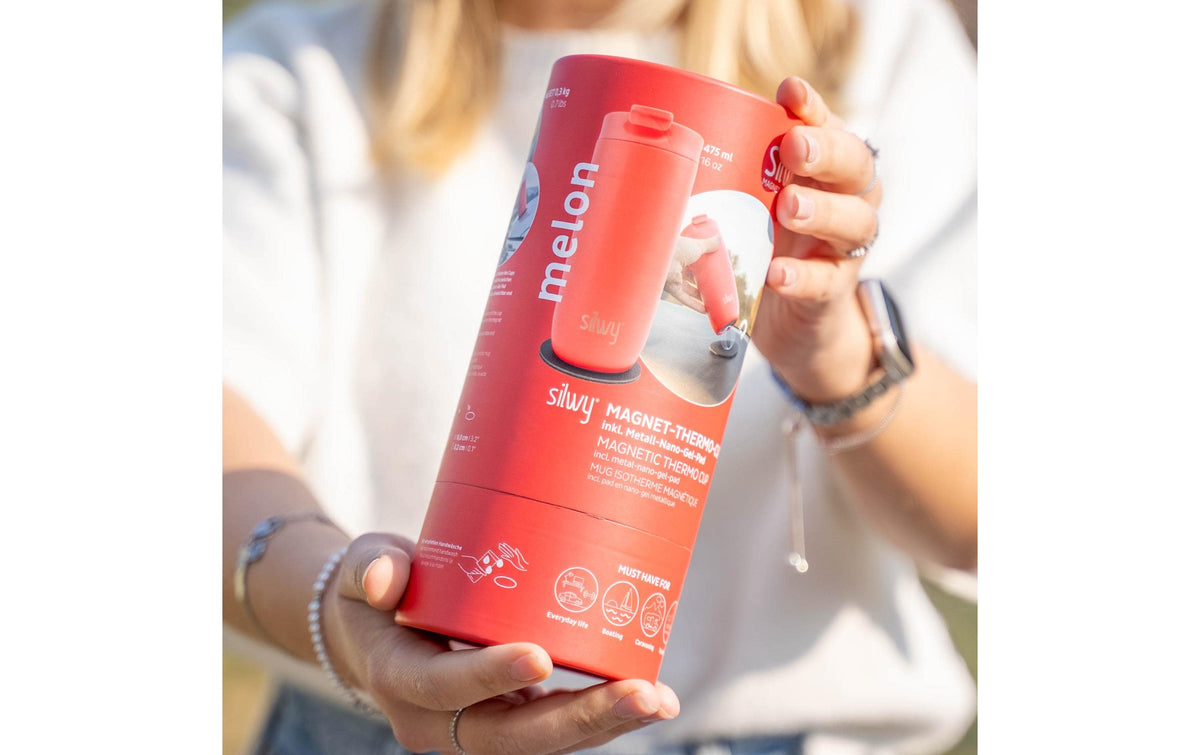 Silwy Magnet-Thermo-Becher – Edelstahl, Rosa, BPA-frei