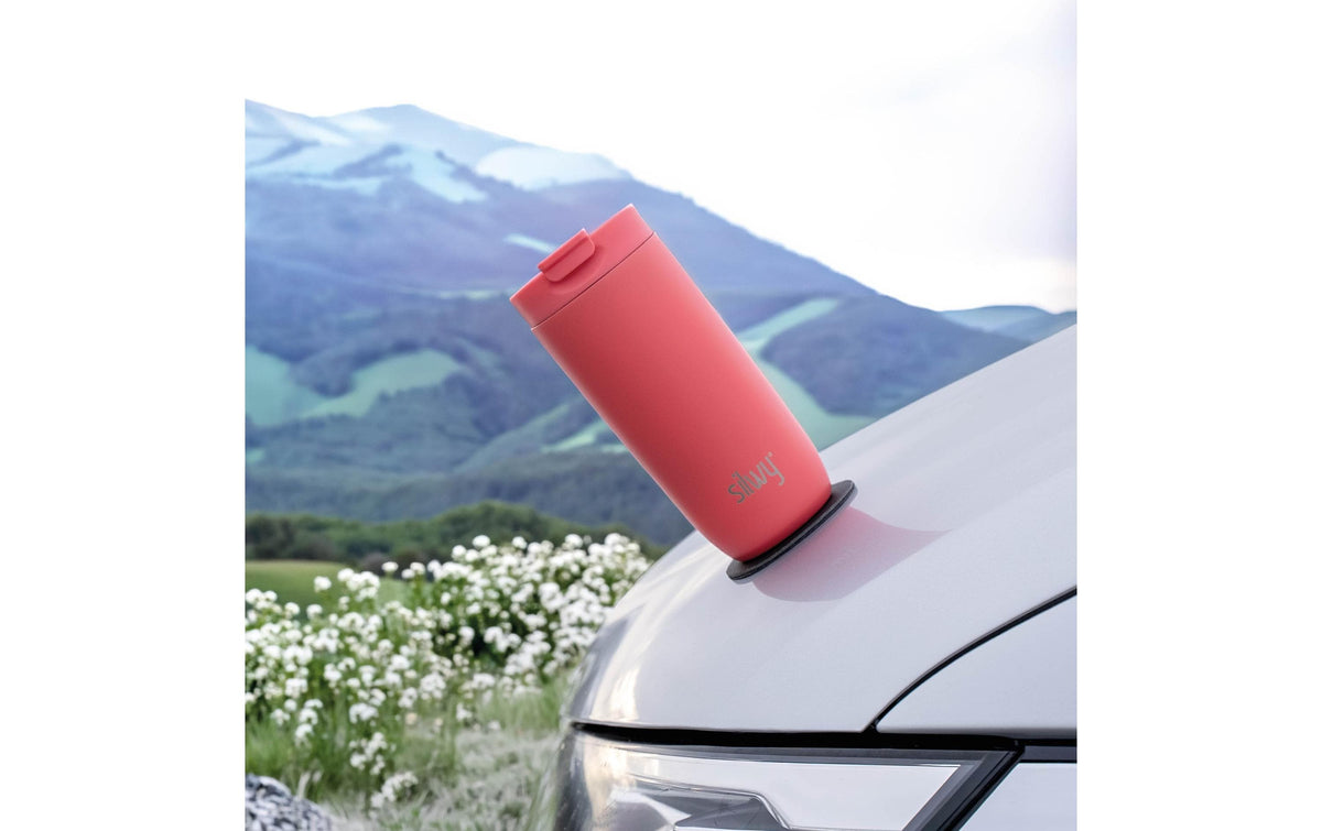 Silwy Magnet-Thermo-Becher – Edelstahl, Rosa, BPA-frei